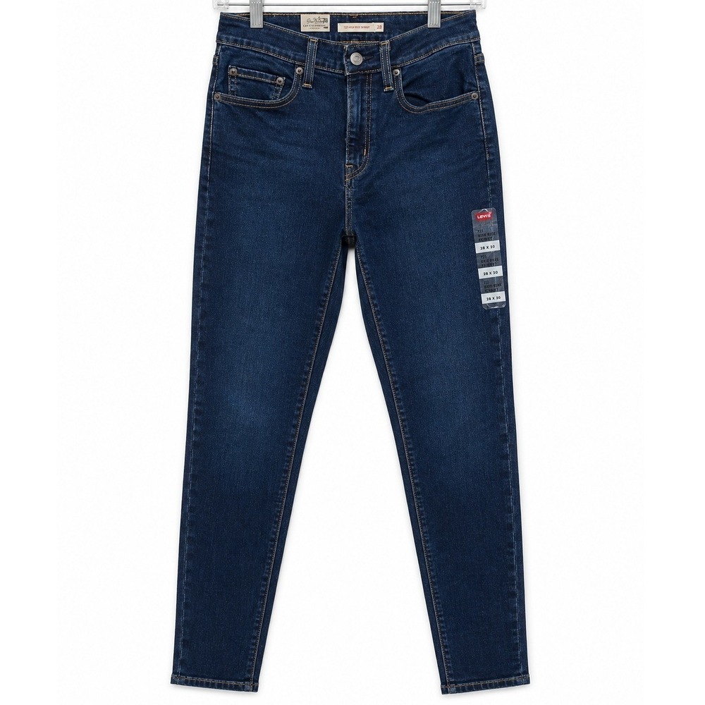 Levis 721 High Rise Skinny Jeans Dark Indigo Blue Denim 28x30 (M) NWT